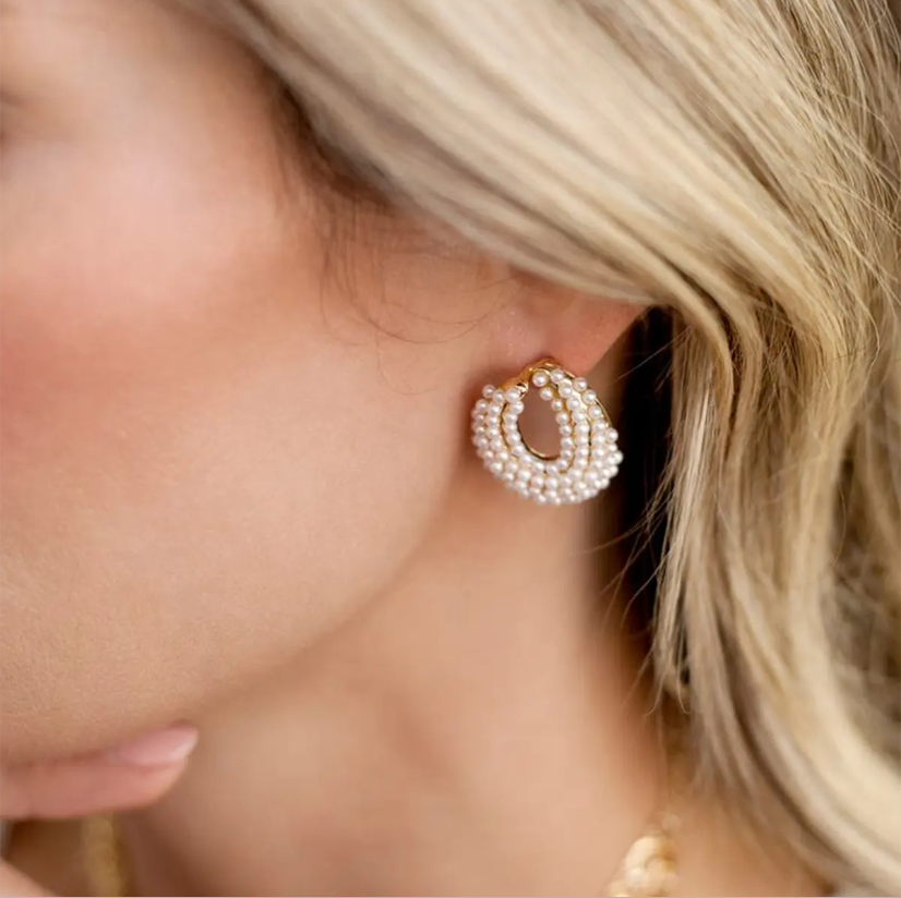 Bold Pearl Hoop Earring