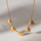 Bold 5 Hearts Necklace