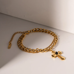 Cross Stone Bracelet