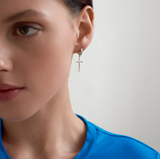 Classic Cross Hanging Hoop Earring