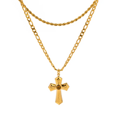 Cross Stone Layered Necklace