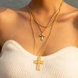 Cross Stone Layered Necklace