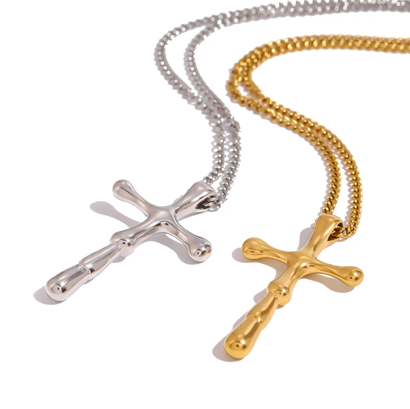 Cross Bamboo Necklace