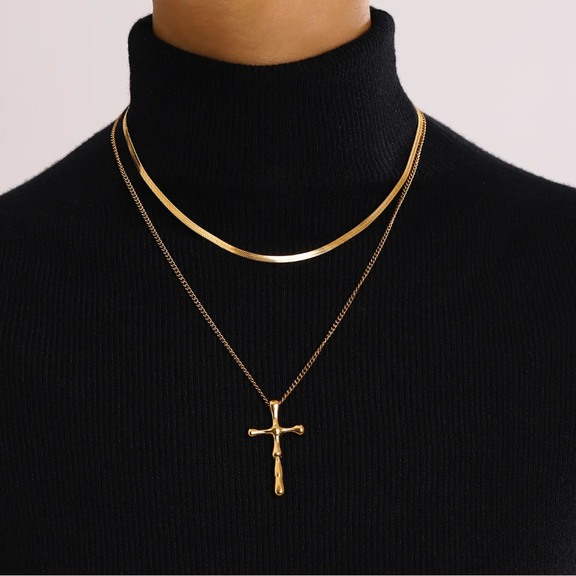 Cross Bamboo Necklace