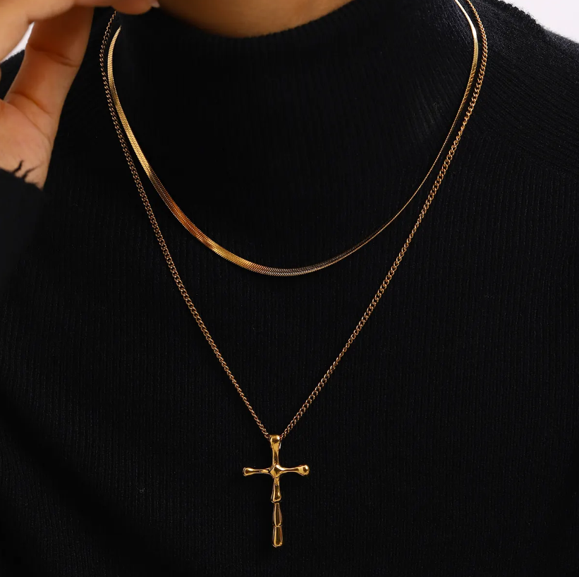 Cross Bamboo Necklace