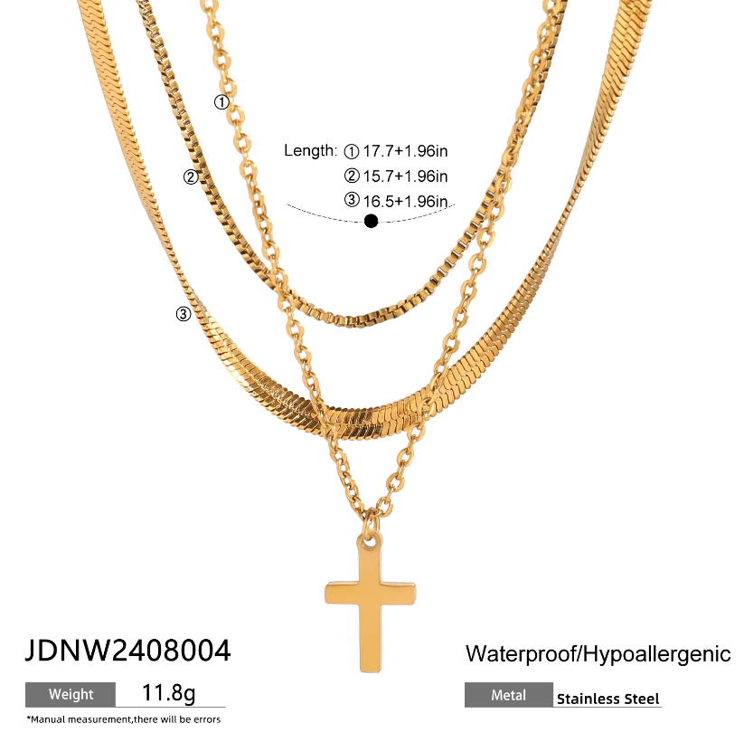 Cross 3 in 1 Layered Necklace