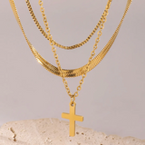 Cross 3 in 1 Layered Necklace