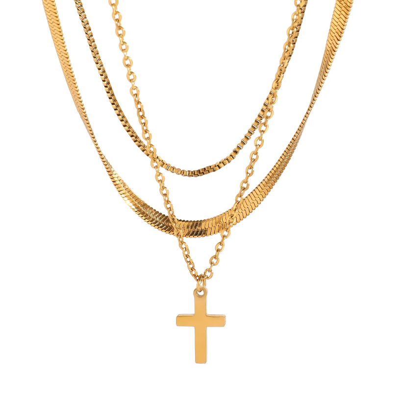 Cross 3 in 1 Layered Necklace