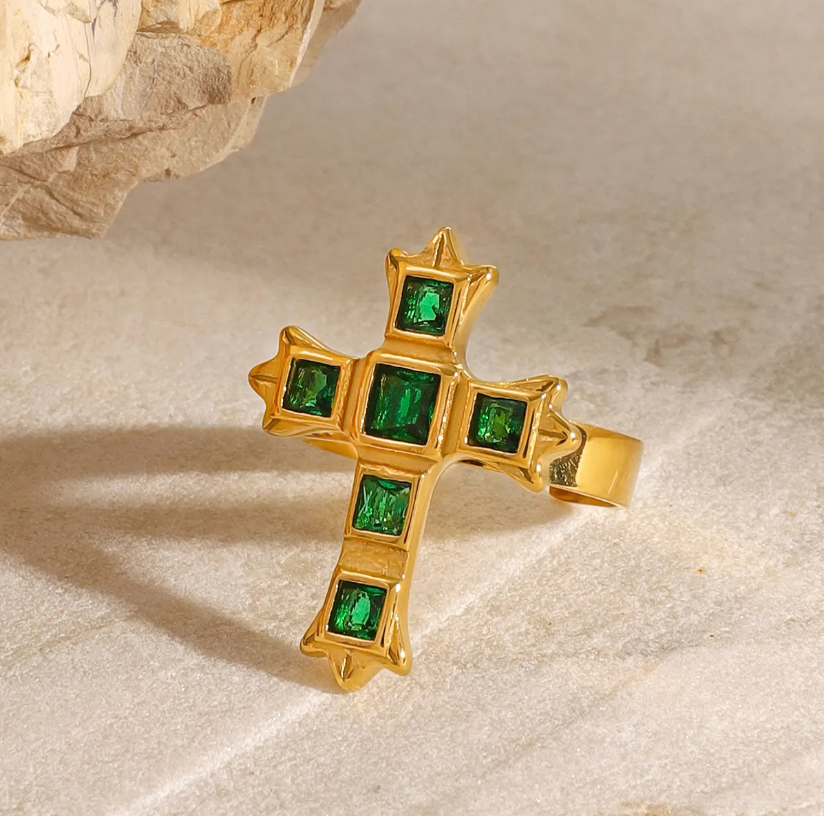 Cross Statement Resizable Ring