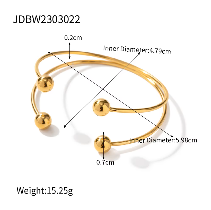 Orb Layered Bead Kada Bangle