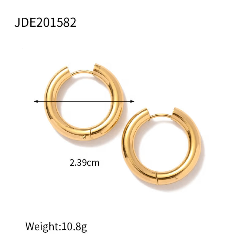 Small Dainty Hoop Earring - 4mm Thick