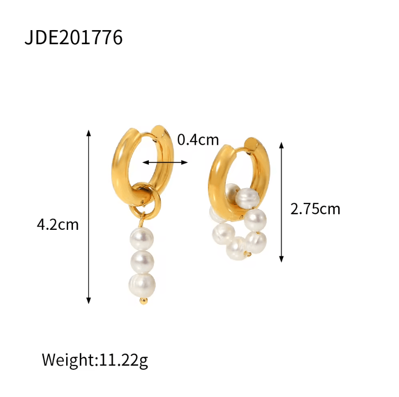 Braided Pearl Hoop Earring