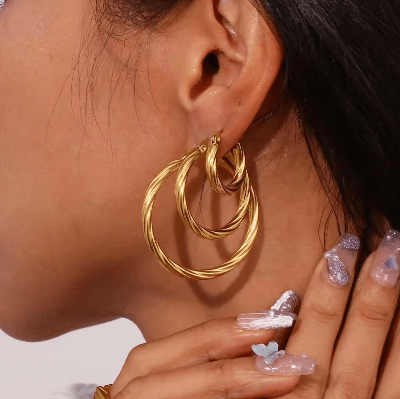 Twisty Hoop Earrings