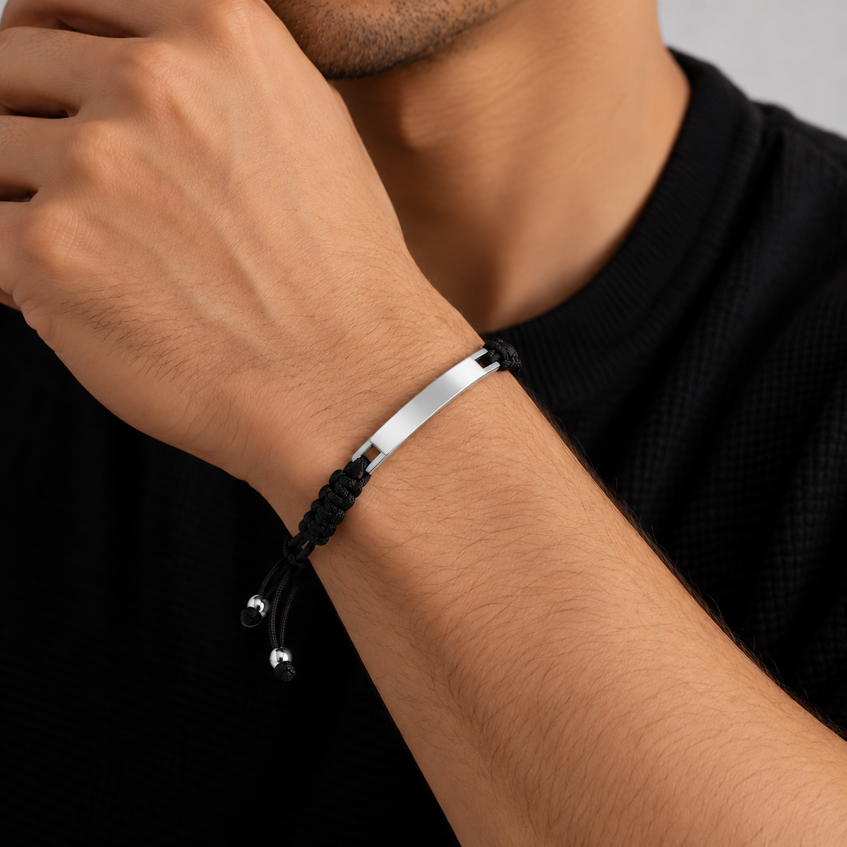 Engravable String Bracelet - Silver