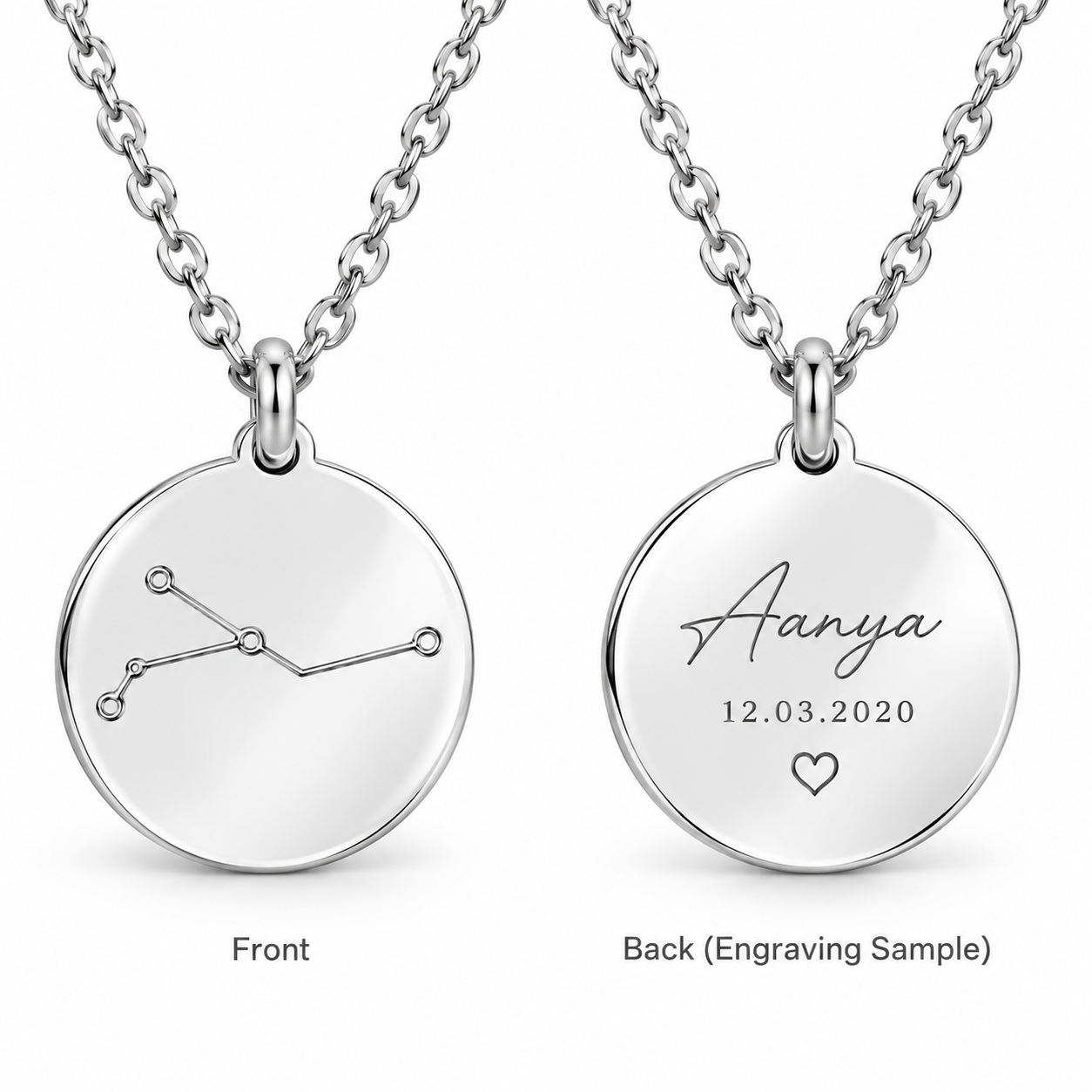 Engravable Zodiac Star Necklace - S