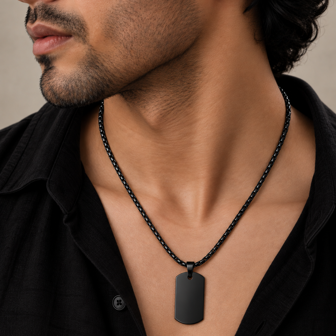 Engravable Tag Chain - Black