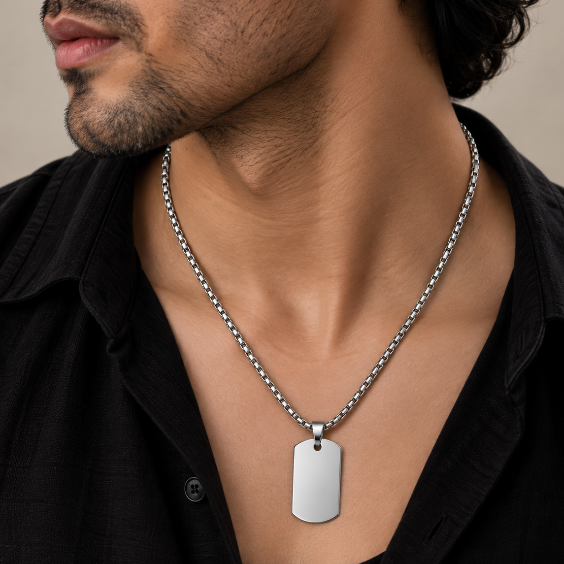 Engravable Tag Chain - Silver