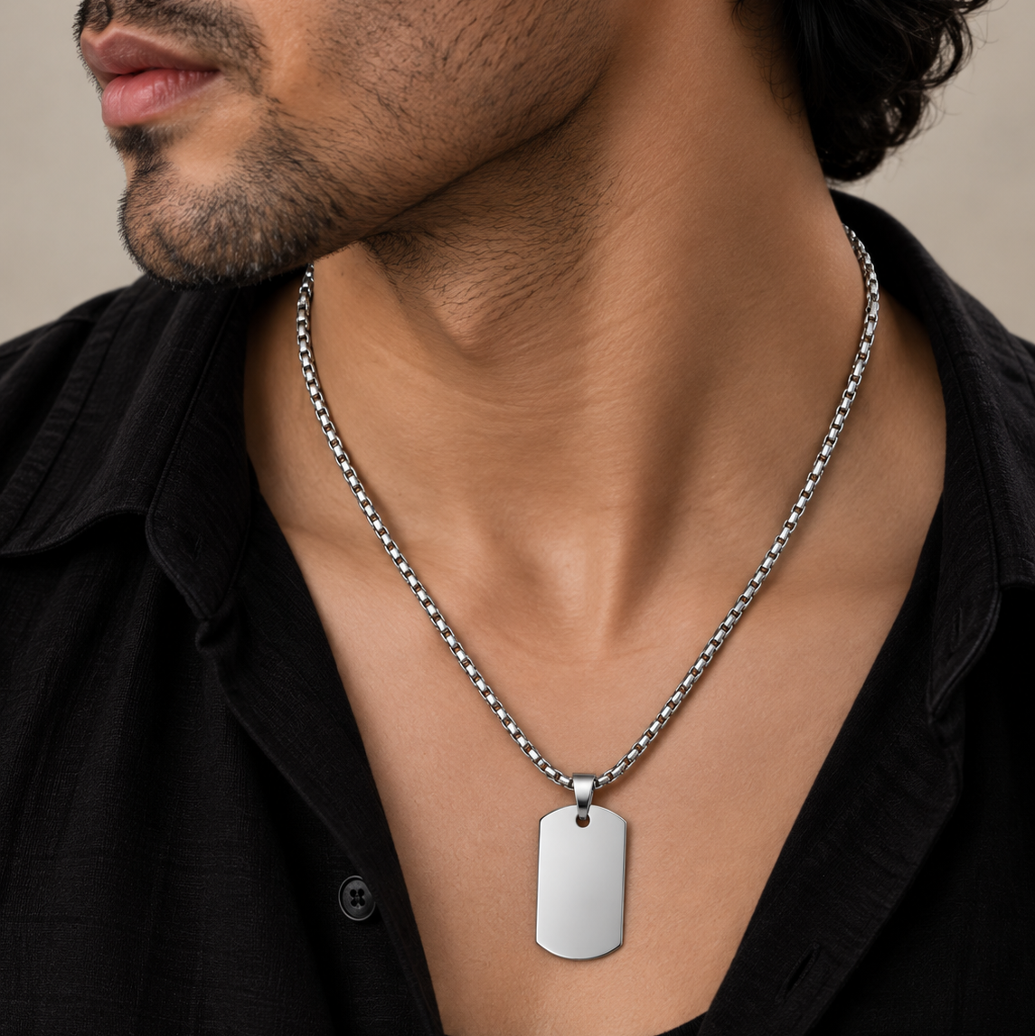 Engravable Tag Chain - Silver