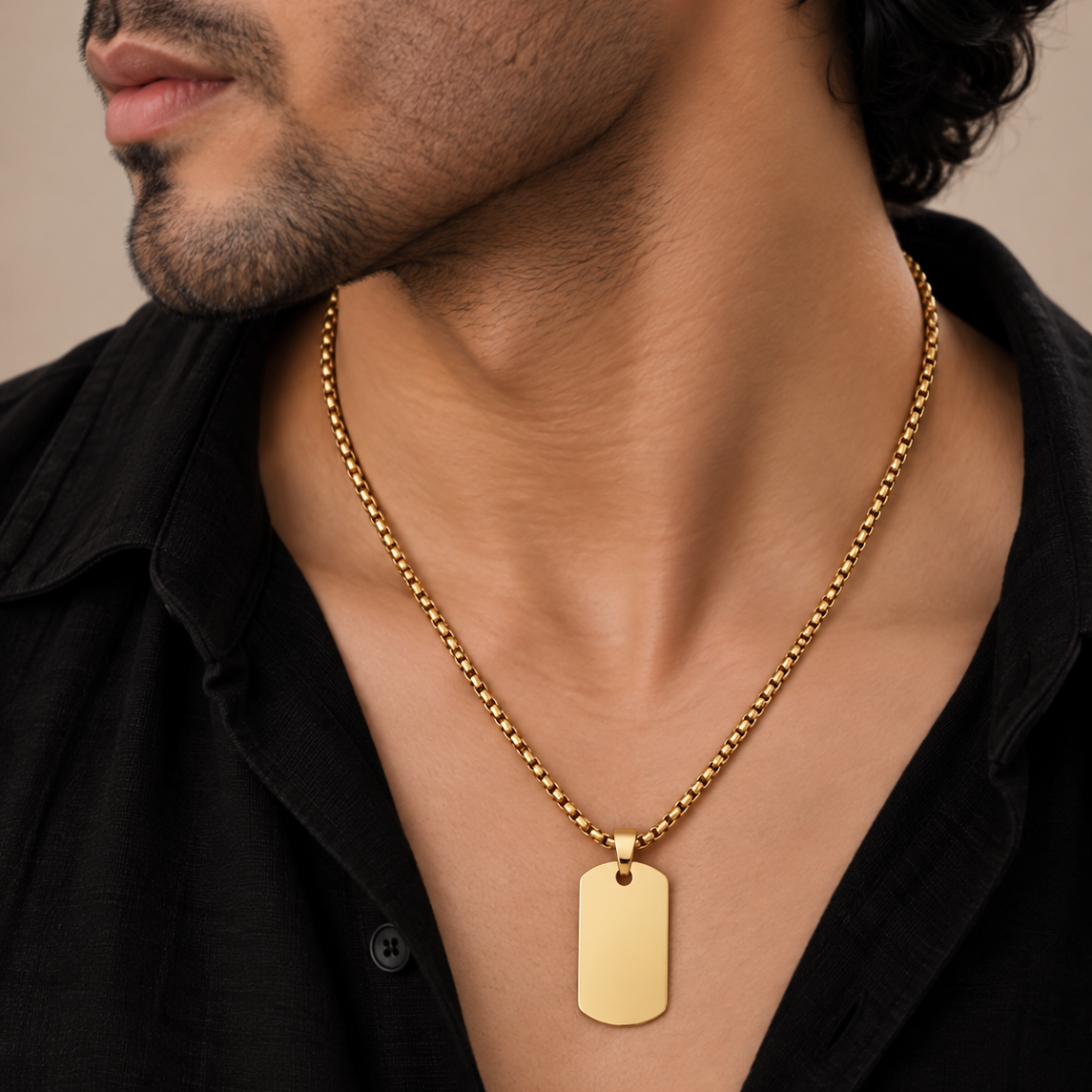 Engravable Tag Chain - Gold