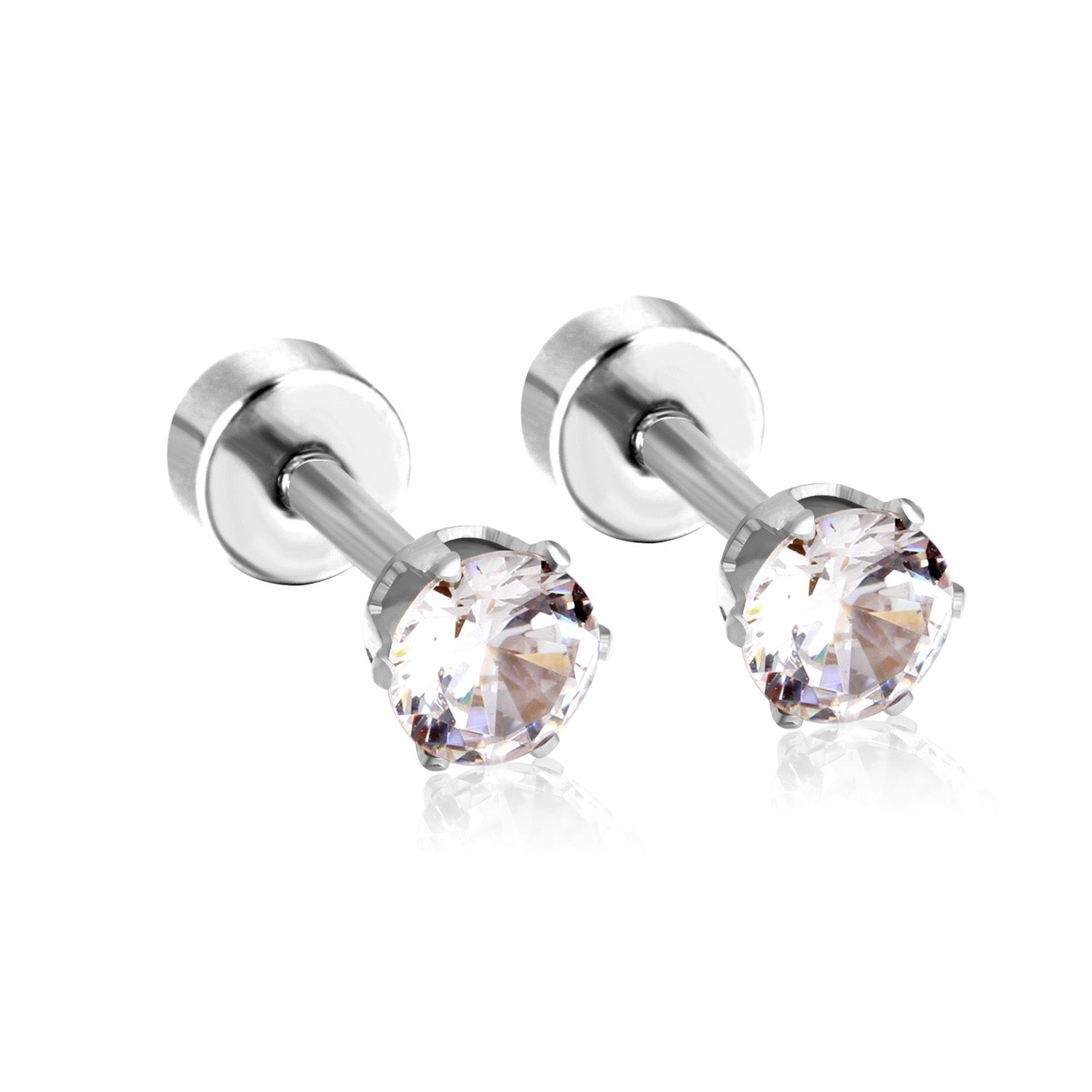 Diamond Stud Earring - 3 MM - Silver