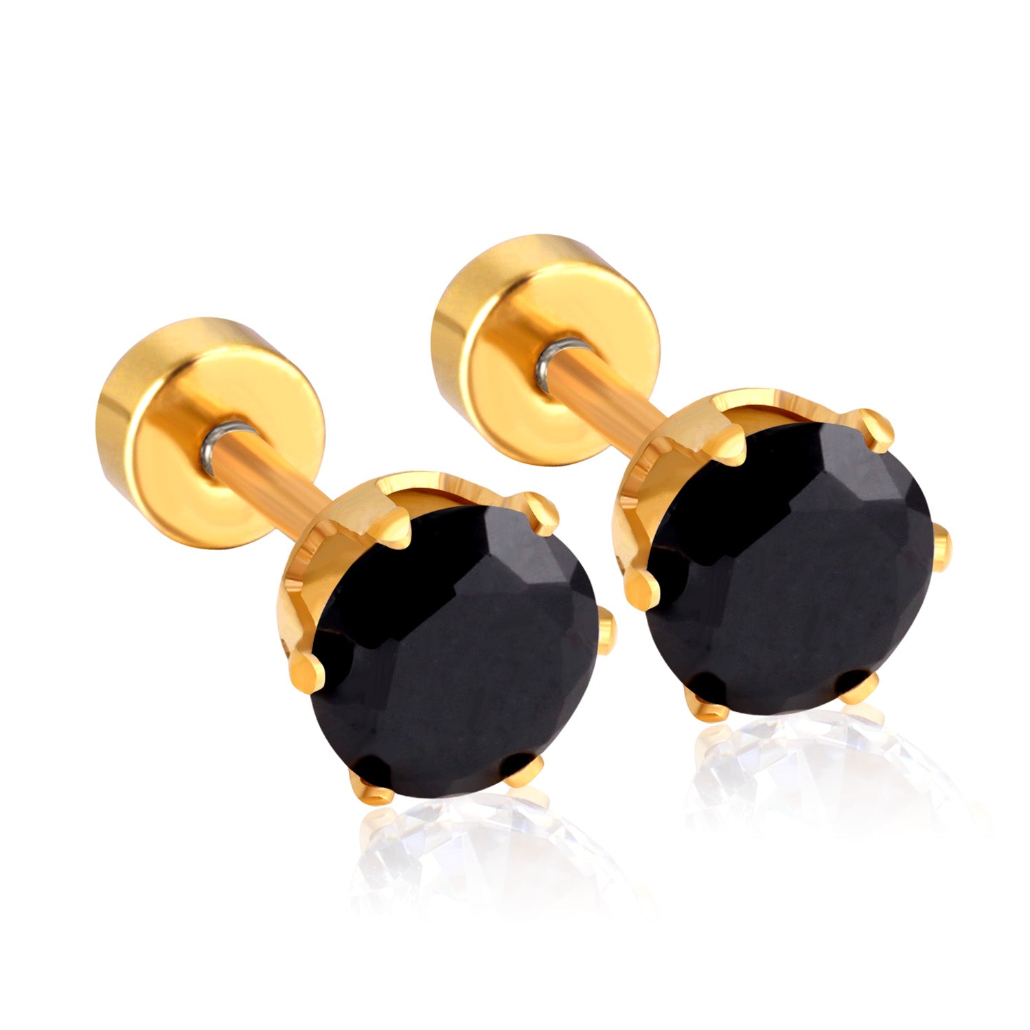 Noir Stud Earring - 4MM