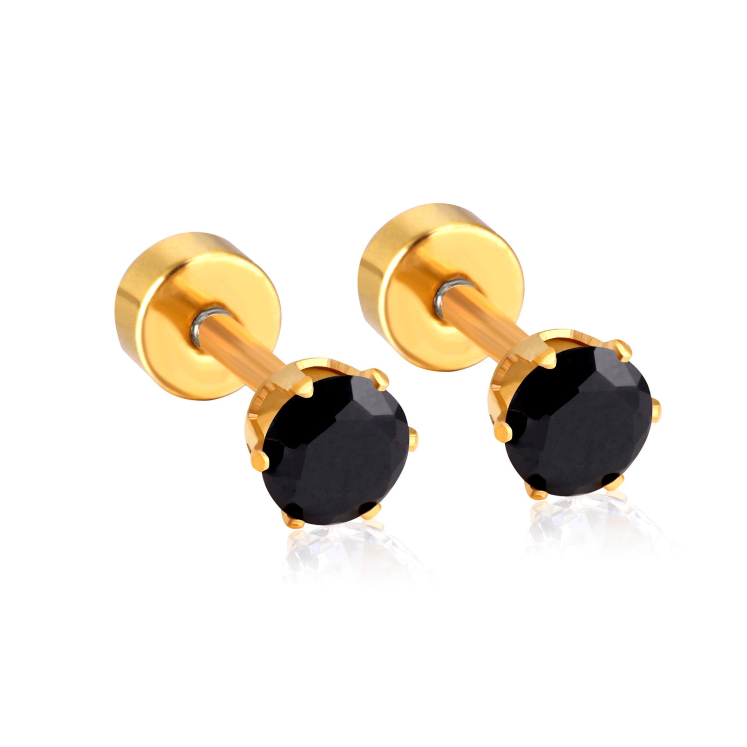 Noir Stud Earring - 3 MM
