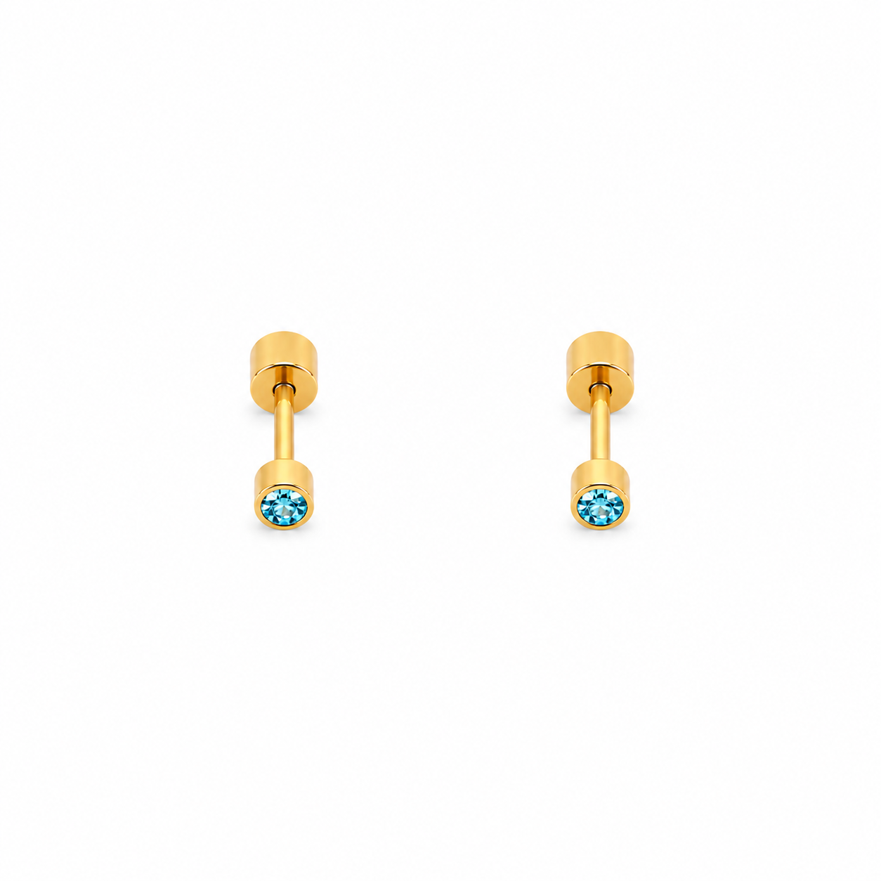 Blue Bolt Stud Earring - 3 MM