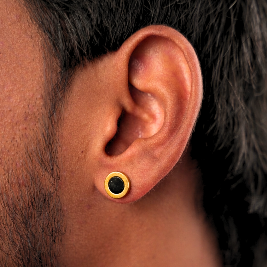 Golden Bolt Stud Earring