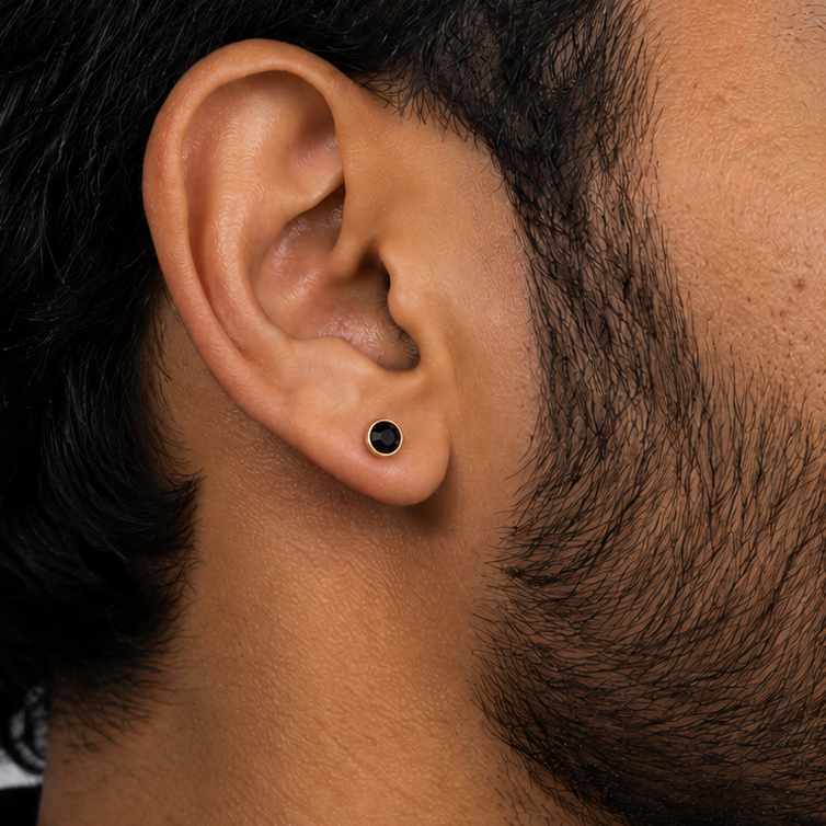 Midnight Bolt Stud Earring  - 5 MM