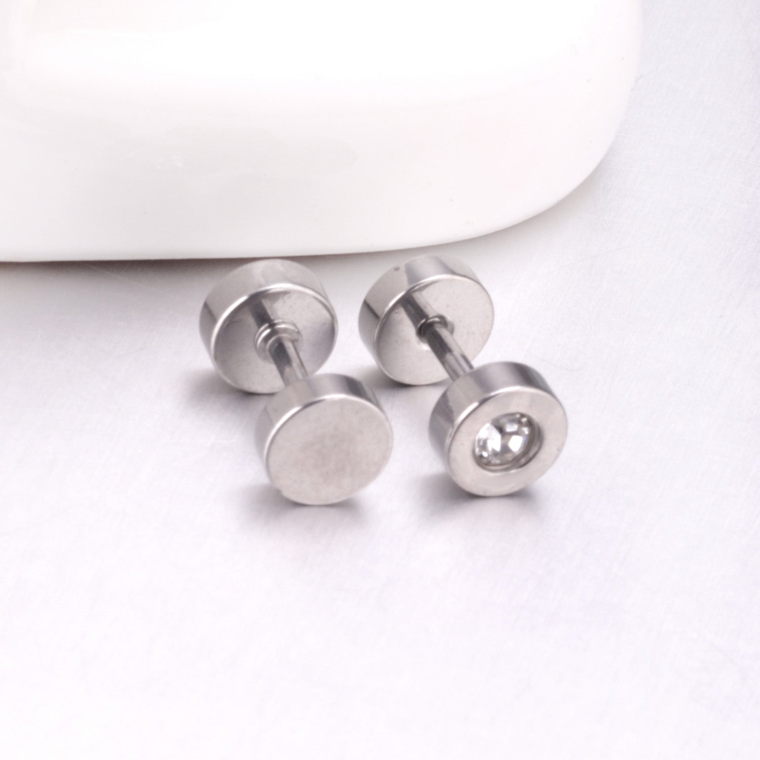 Disc Diamond Stud Earring - S