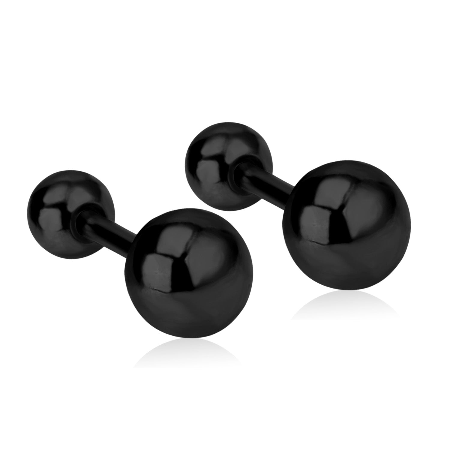 Orb Black Stud Earring - 8 MM