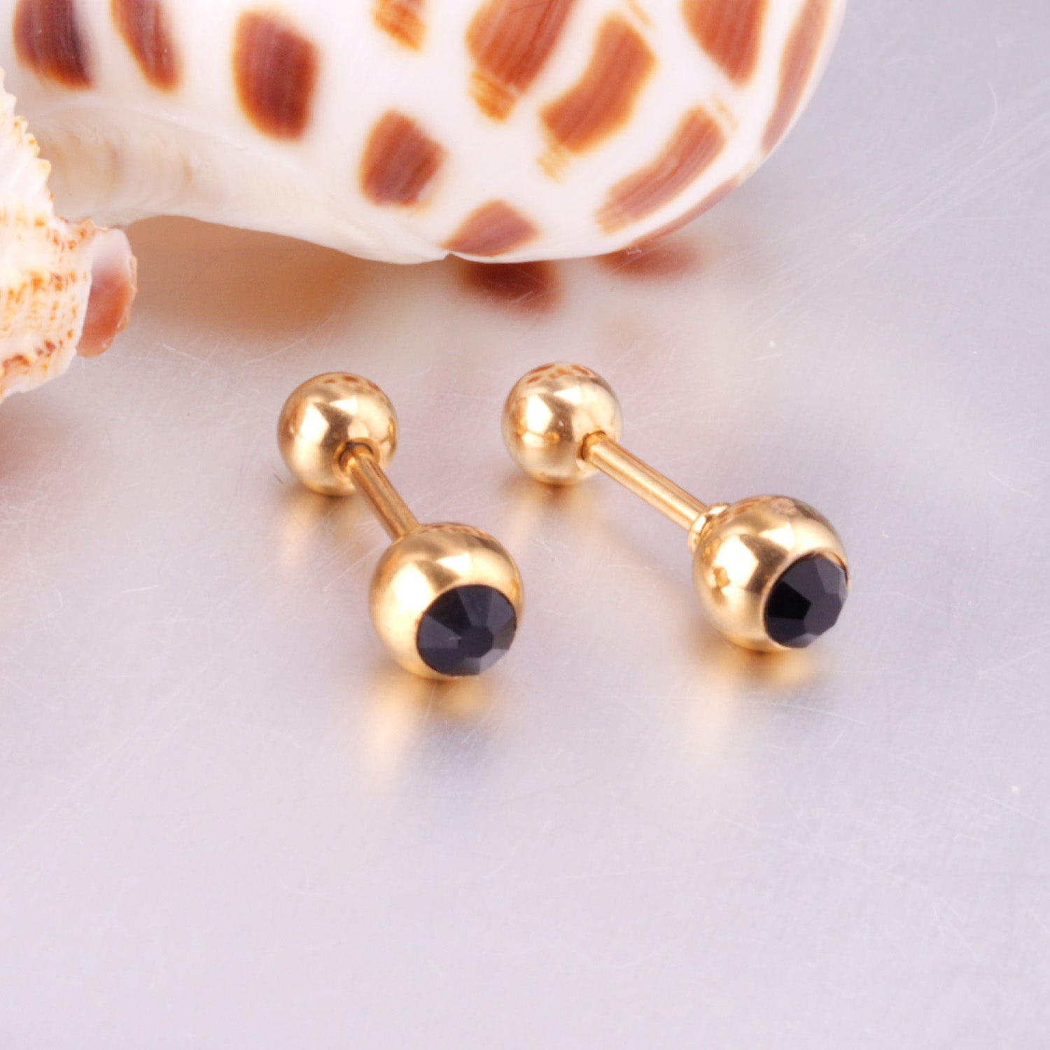Orb Eye Stud Earring - Gold