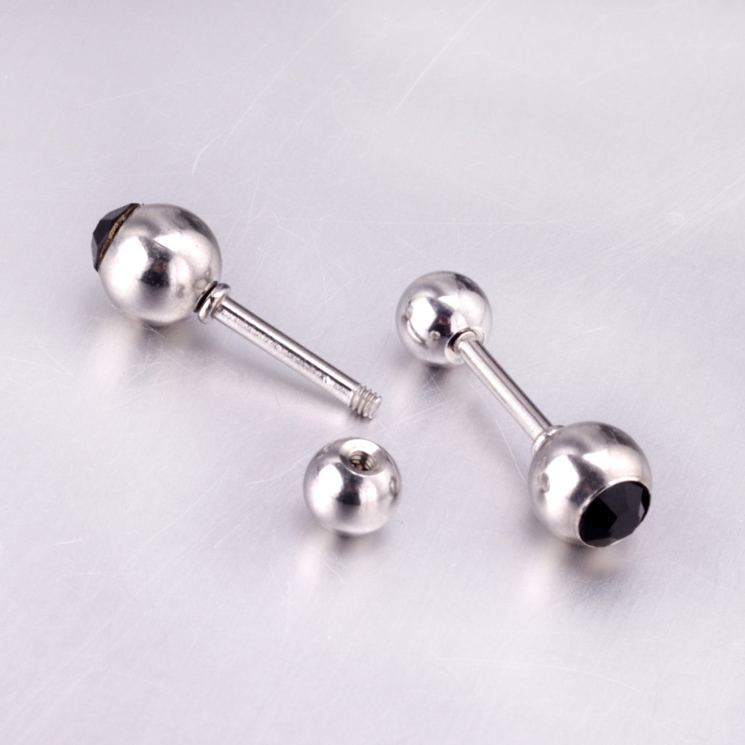 Orb Eye Stud Earring - Silver