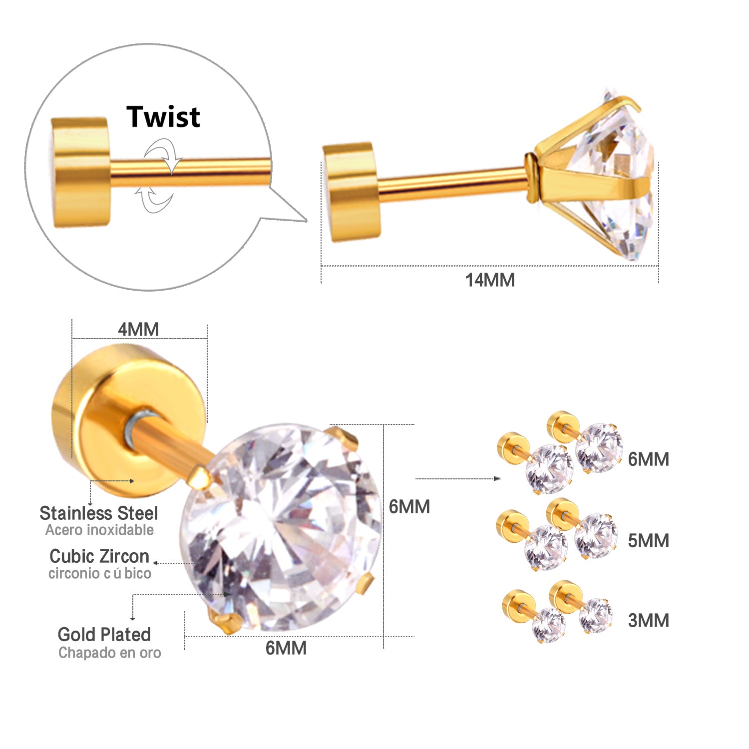 Solitaire Stud Earring