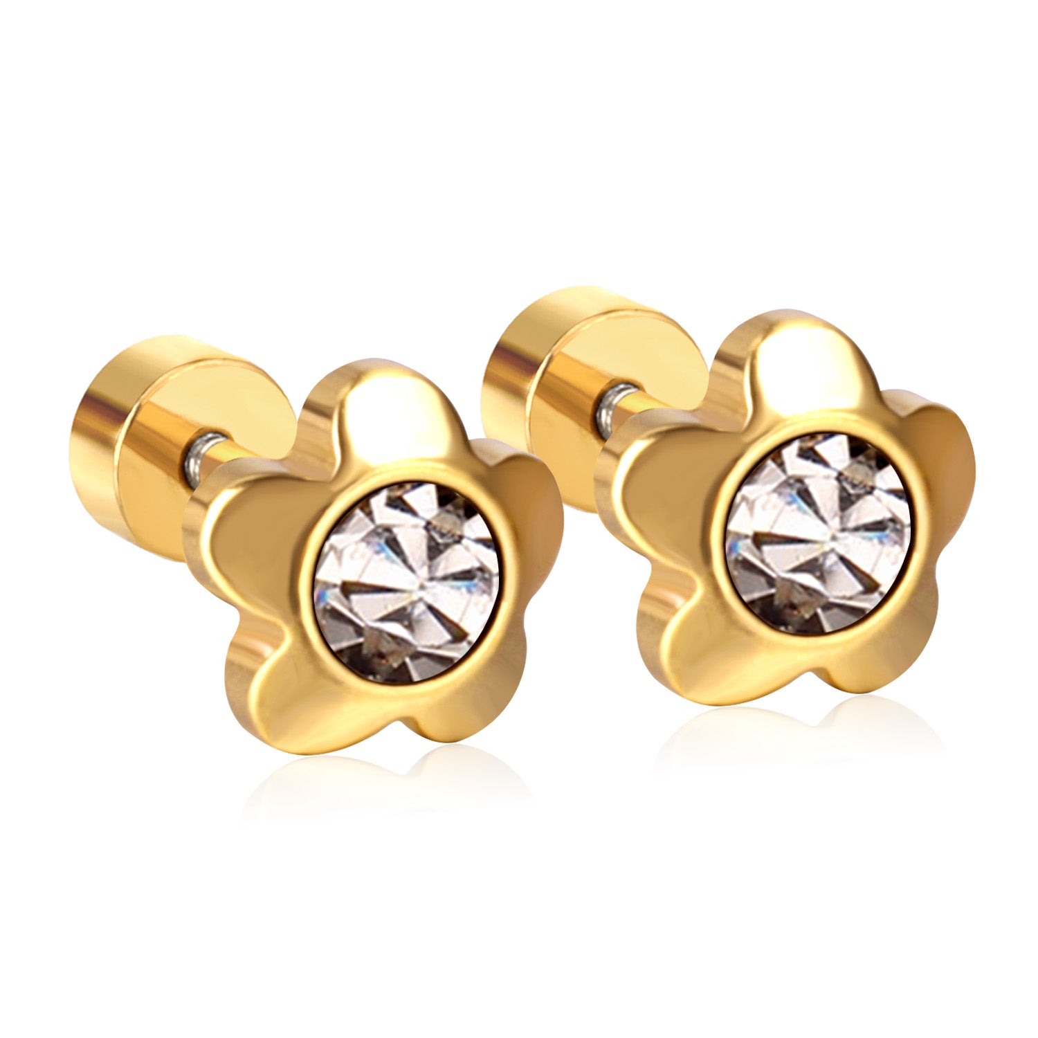 Diamond Flower Stud Earring