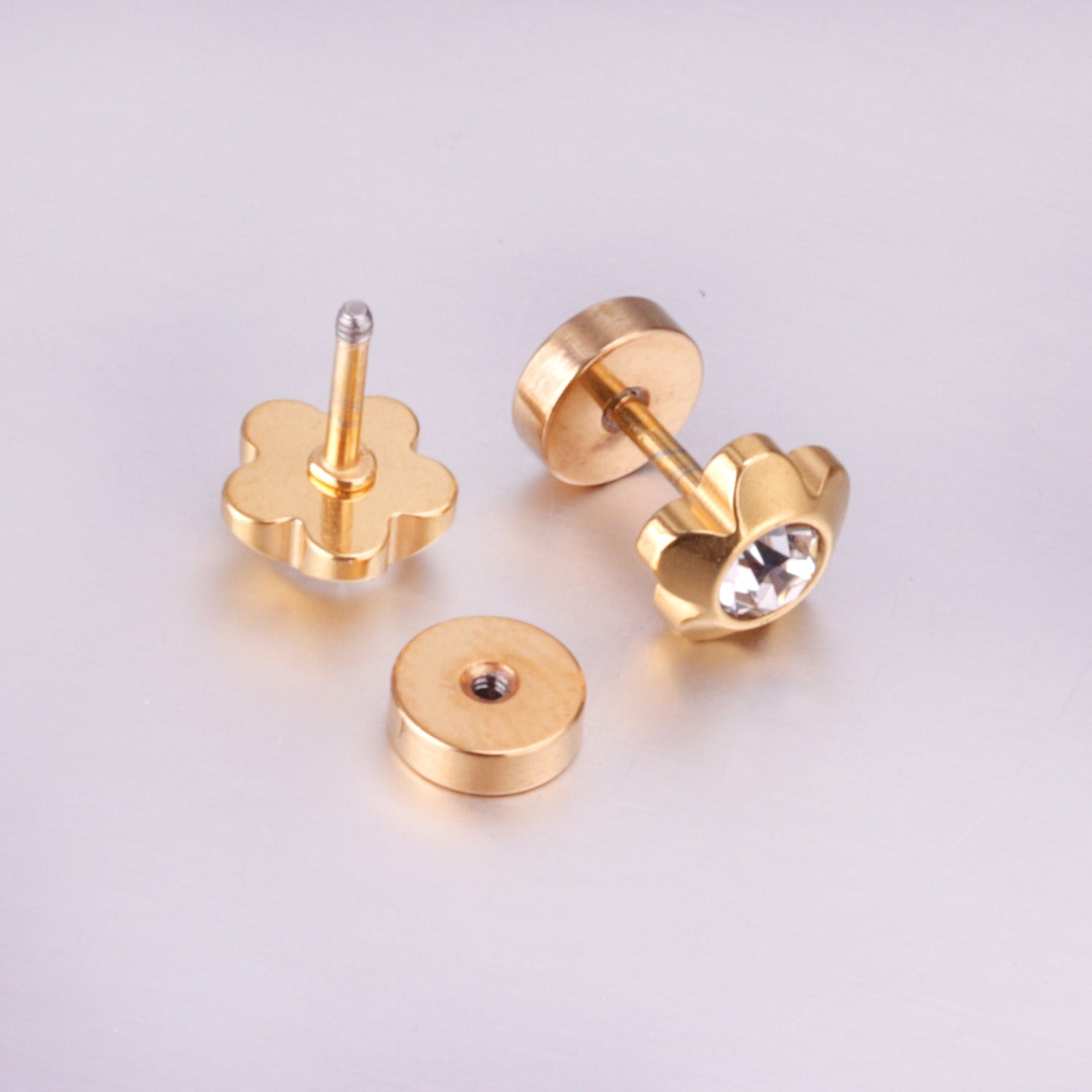 Diamond Flower Stud Earring