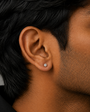Diamond Stud Earring - 4 MM - Silver