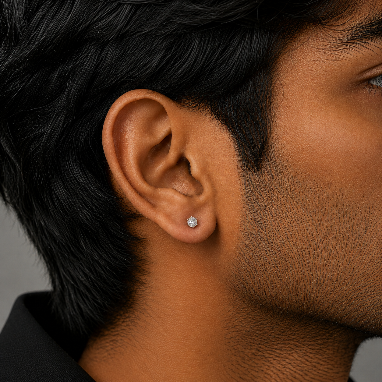 Diamond Stud Earring - 4 MM - Silver