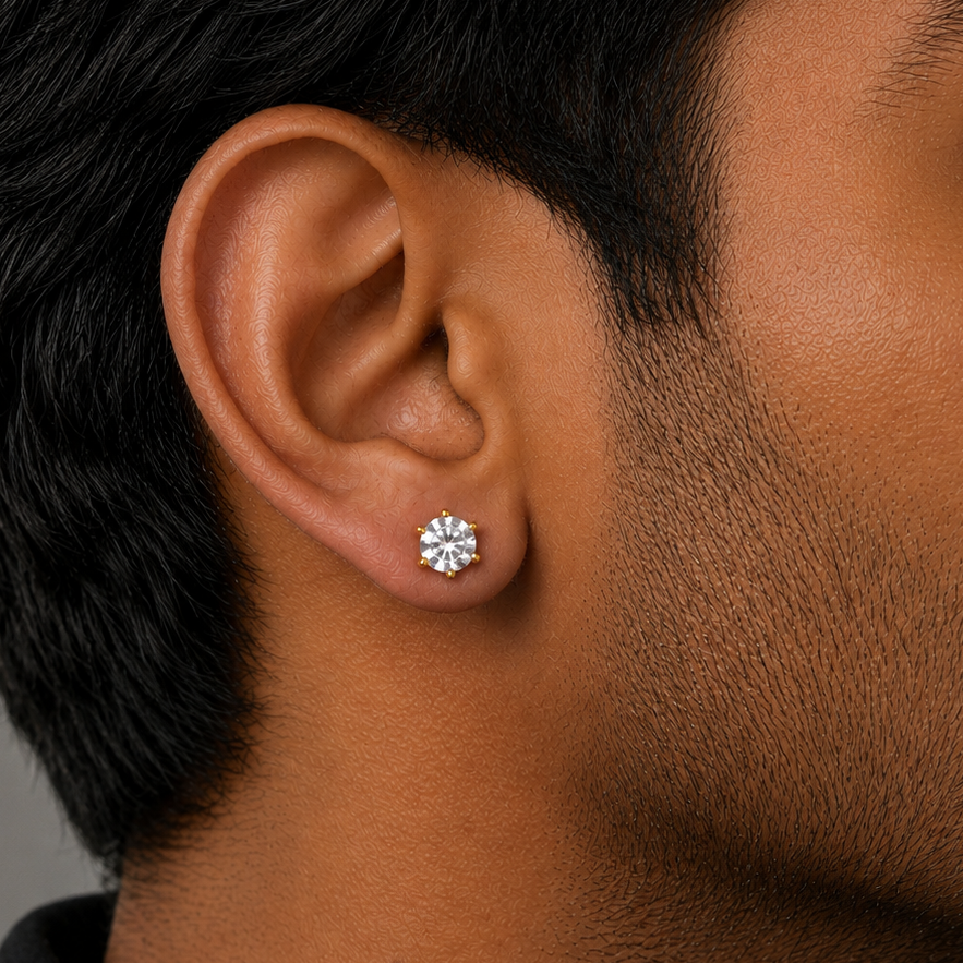 Diamond Stud Earring - 6 MM