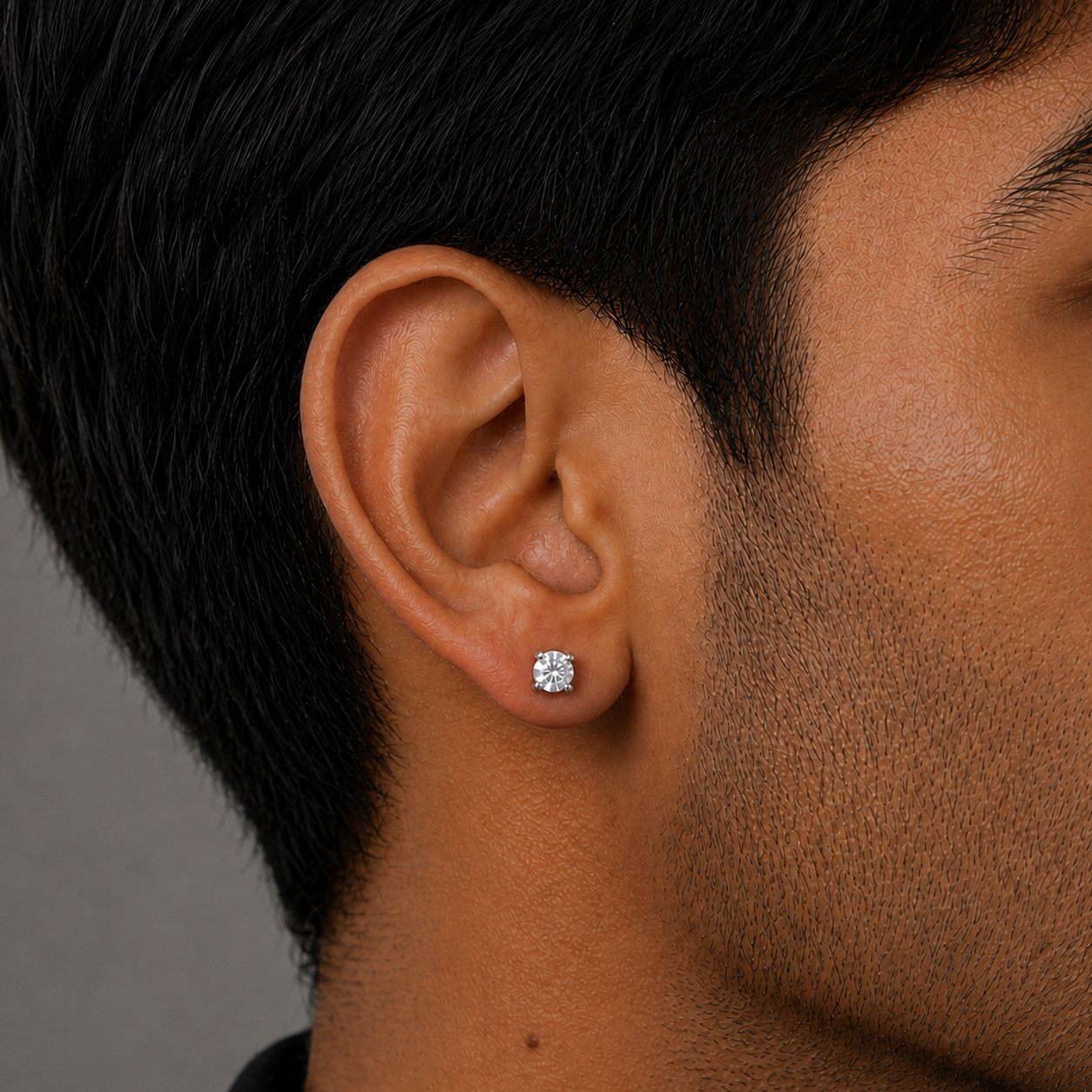 Diamond Stud Earring - 5 MM - Silver