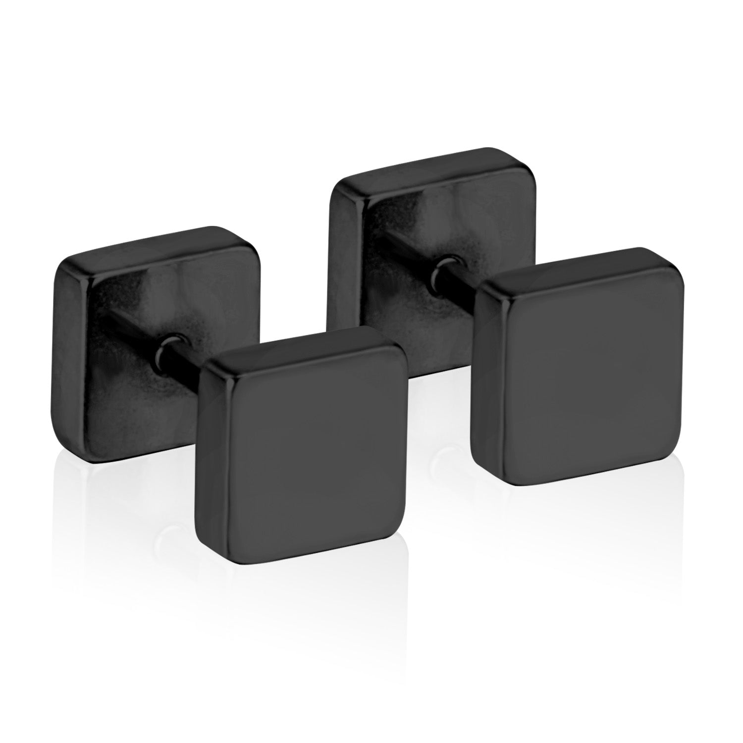 Dumbbell Stud Earring - Black