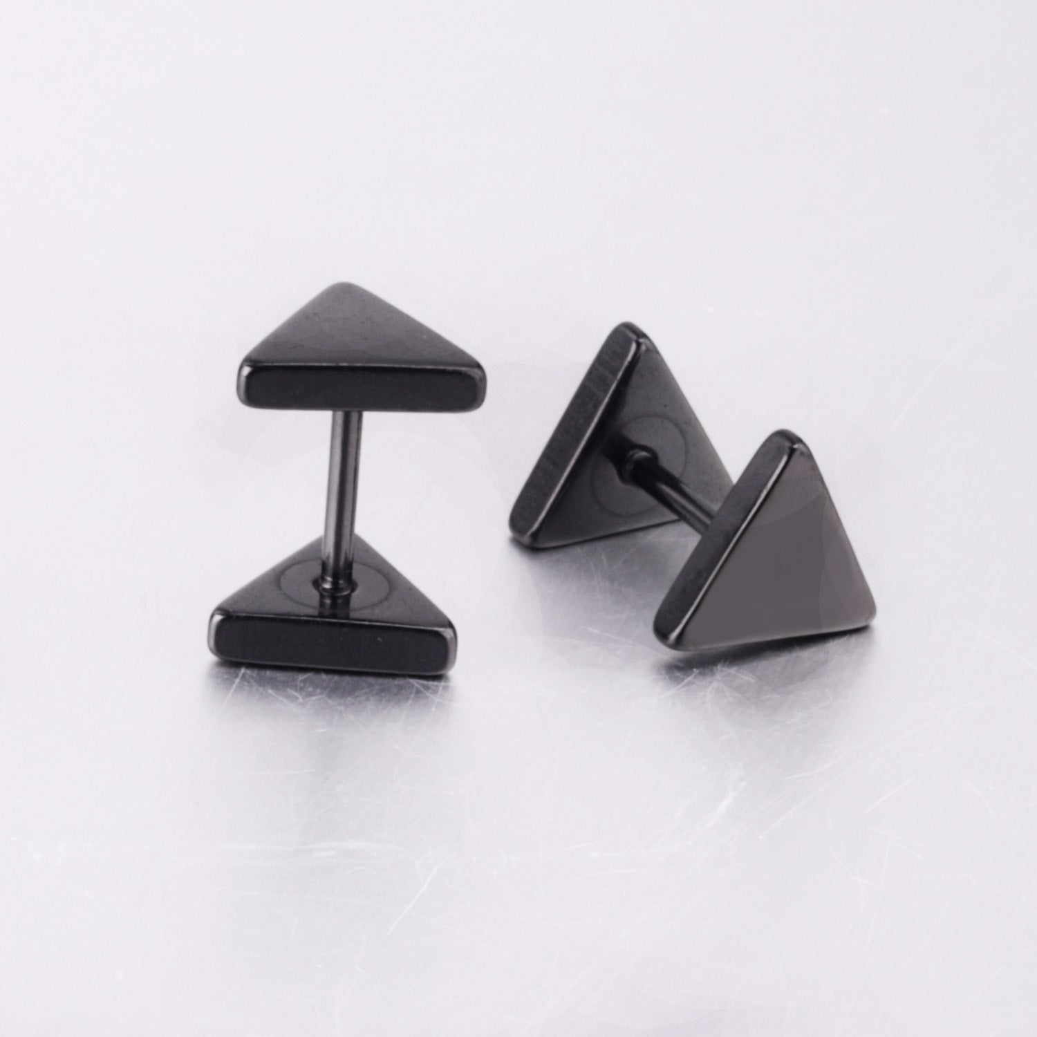 Triangle Stud Earring - Black