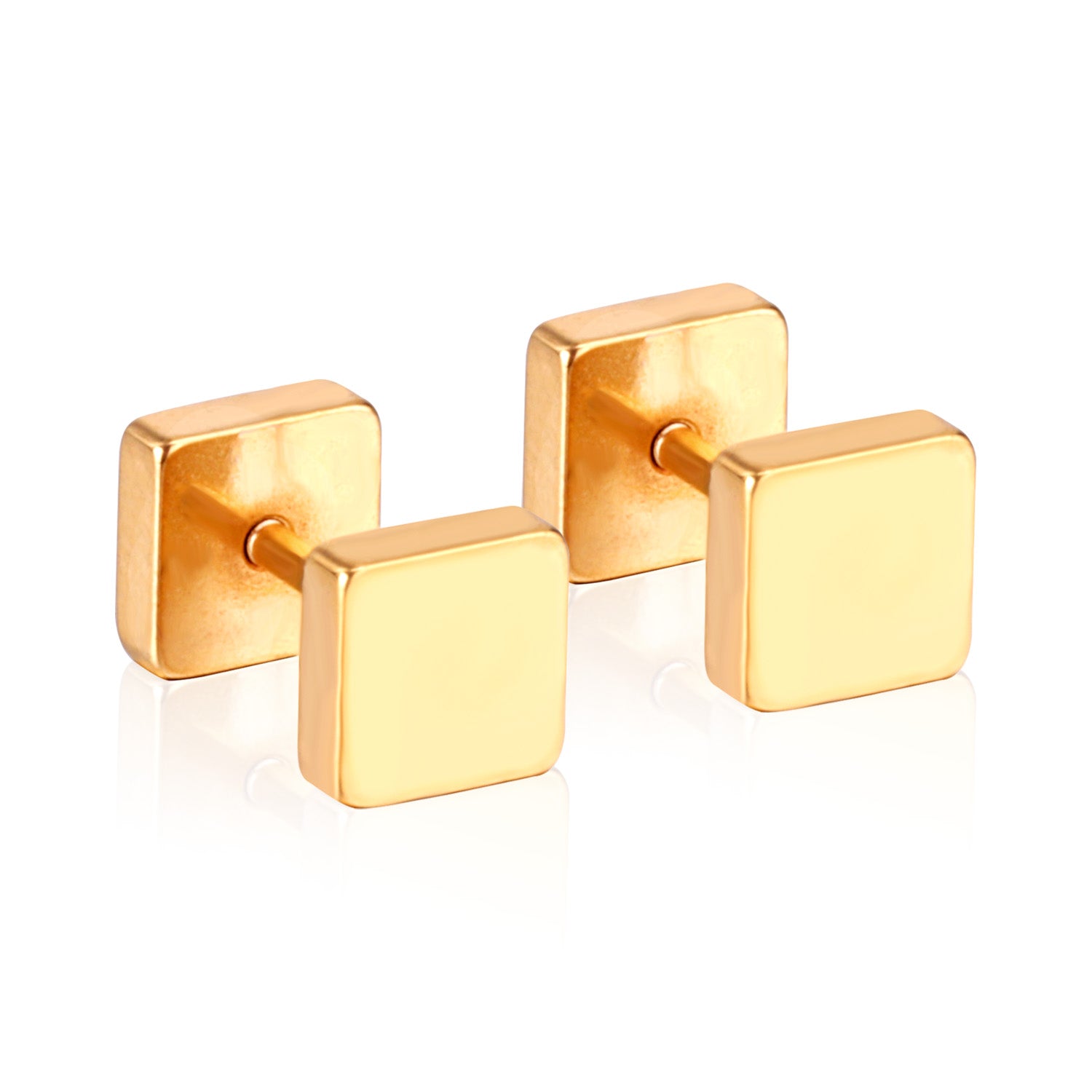Dumbbell Stud Earring - Gold