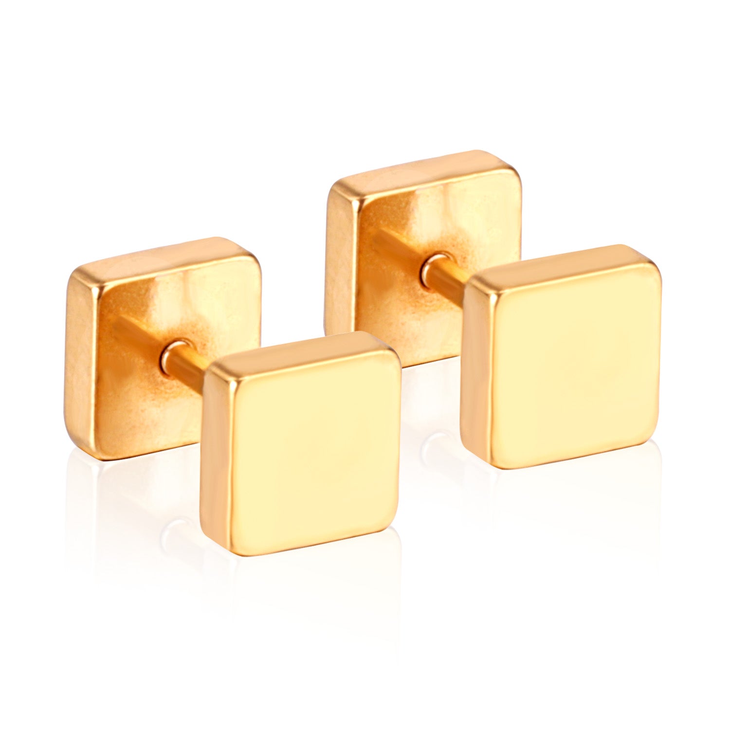 Dumbbell Stud Earring - Gold