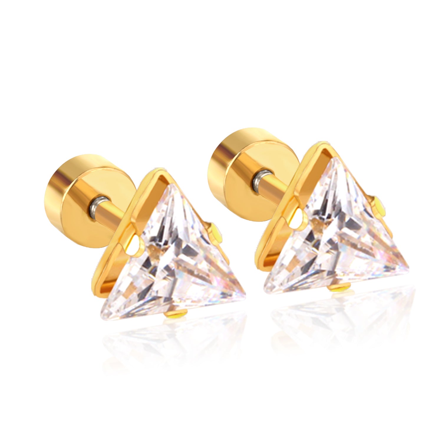 Triangle Diamond Stud Earring