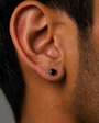 Best gold plated jewelry stud earrings for daily wear with black gemstone