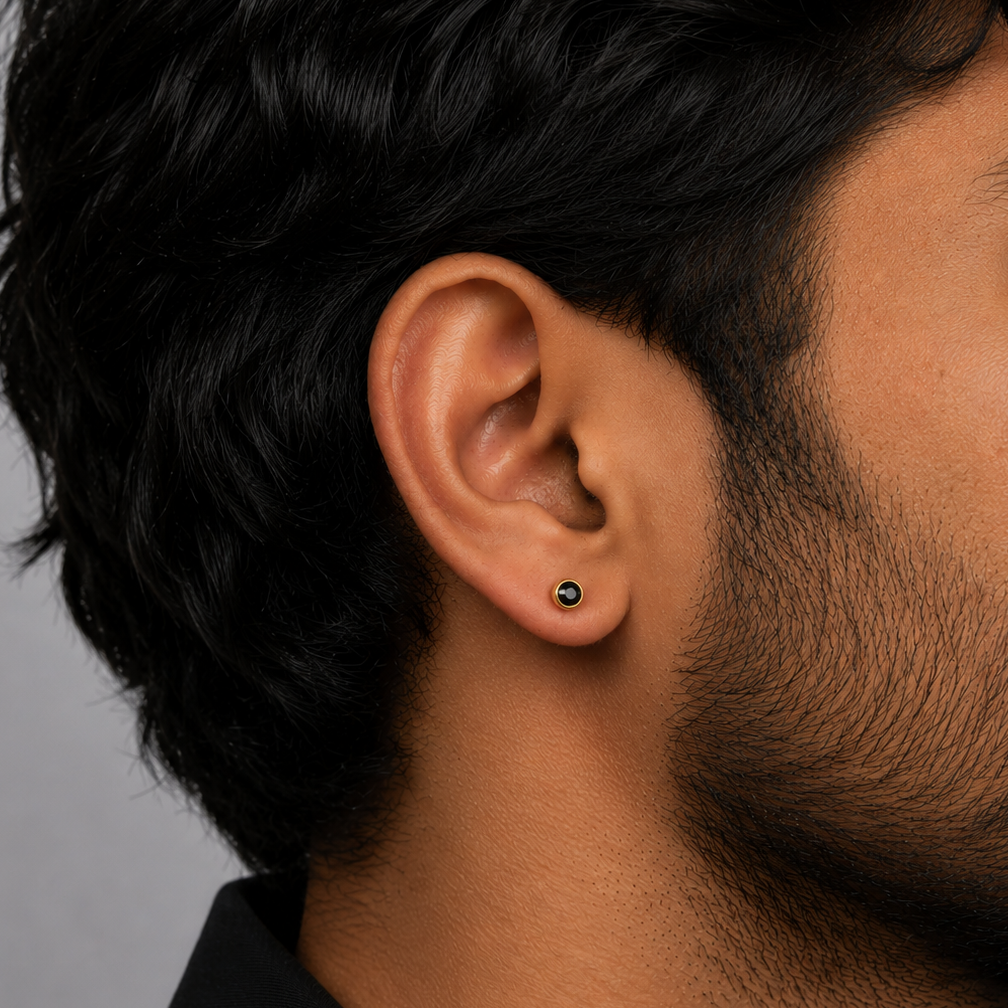 Midnight Bolt Stud Earring   - 4 MM