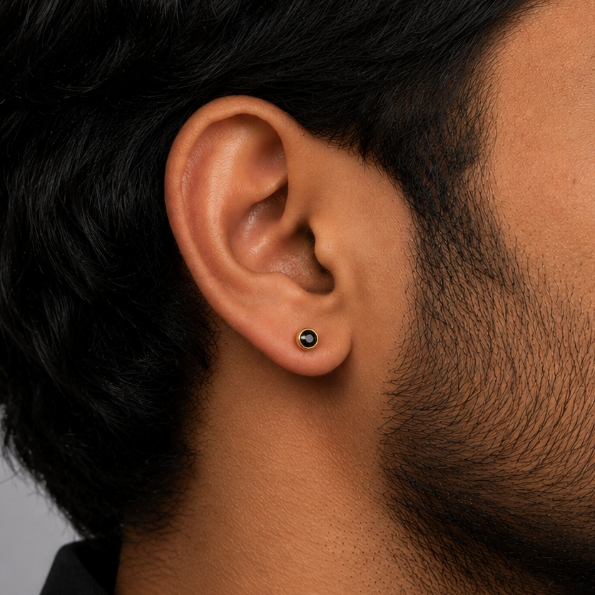 Midnight Bolt Stud Earring   - 4 MM