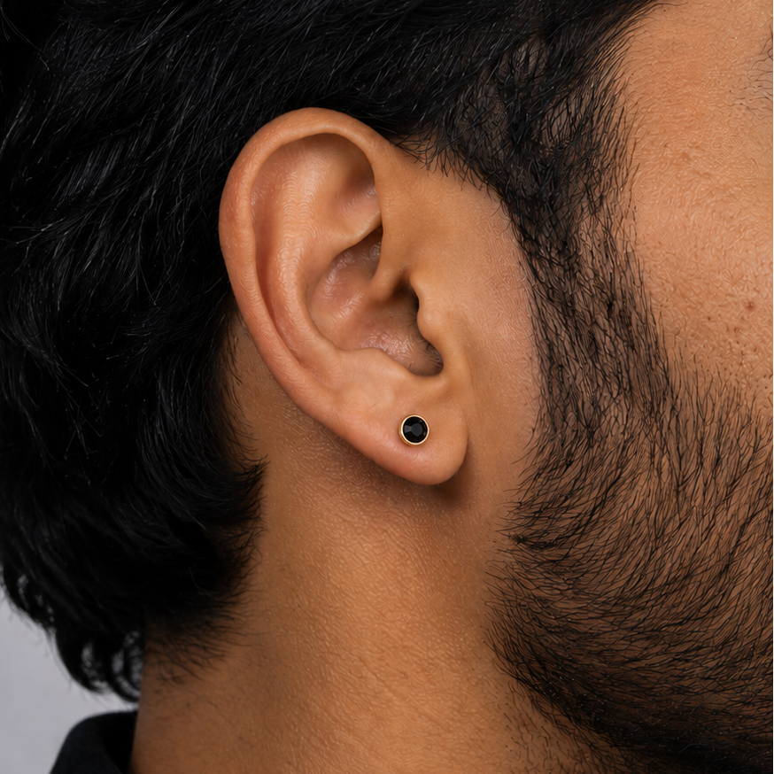 Midnight Bolt Stud Earring  - 5 MM