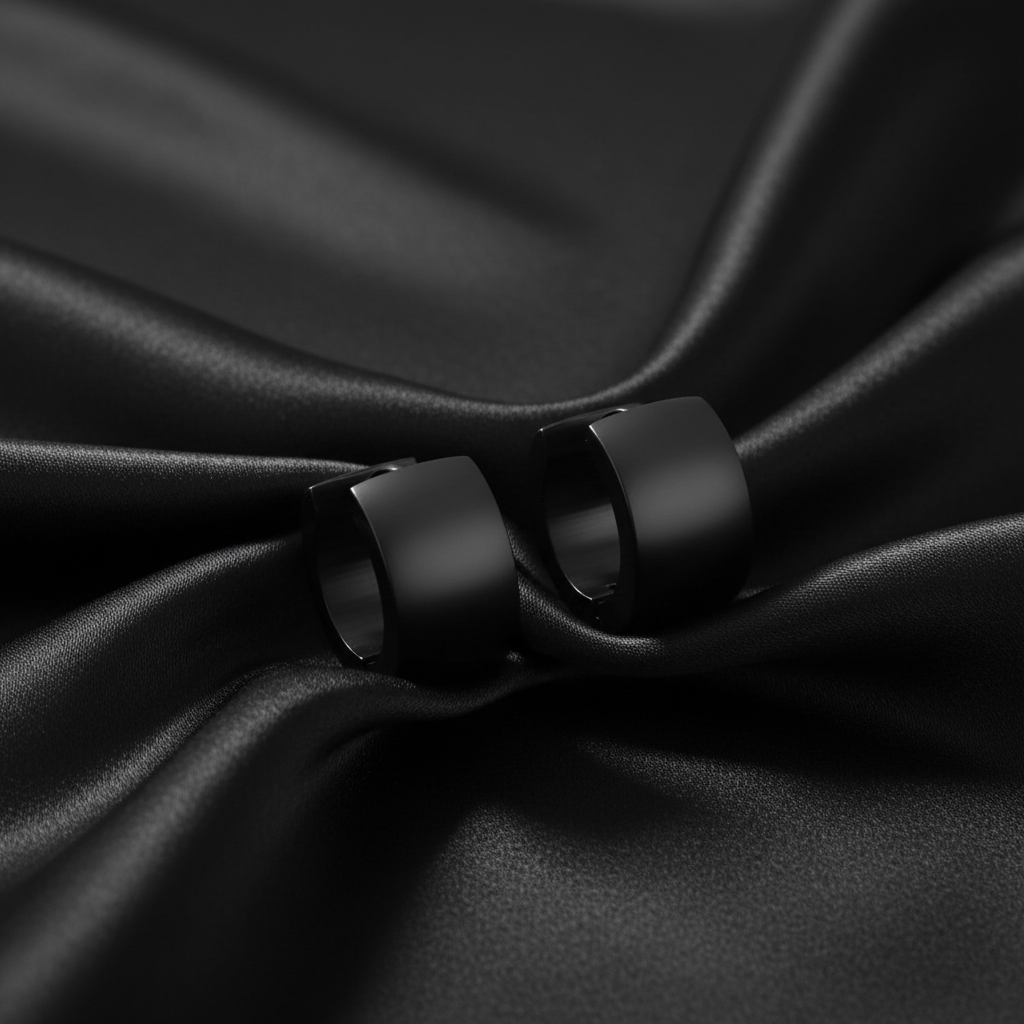 Buckle Hoop Earring - Black